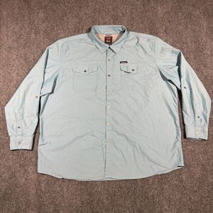 Wrangler Outdoor Men's Vented Blue Button Up Hiking Fishing Shirt Size 3 XL